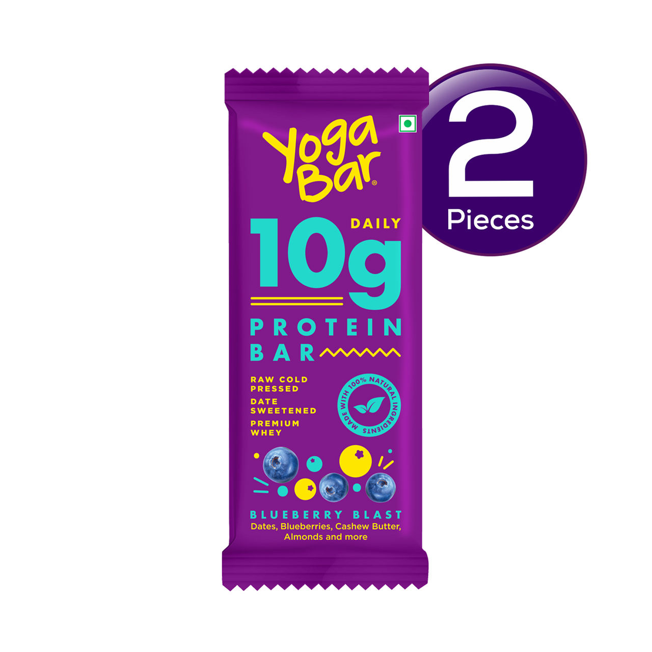 Yogabar 10 grams Protein Bars, Blueberry Blast, Protein Blend & Premium Whey 50 g Combo