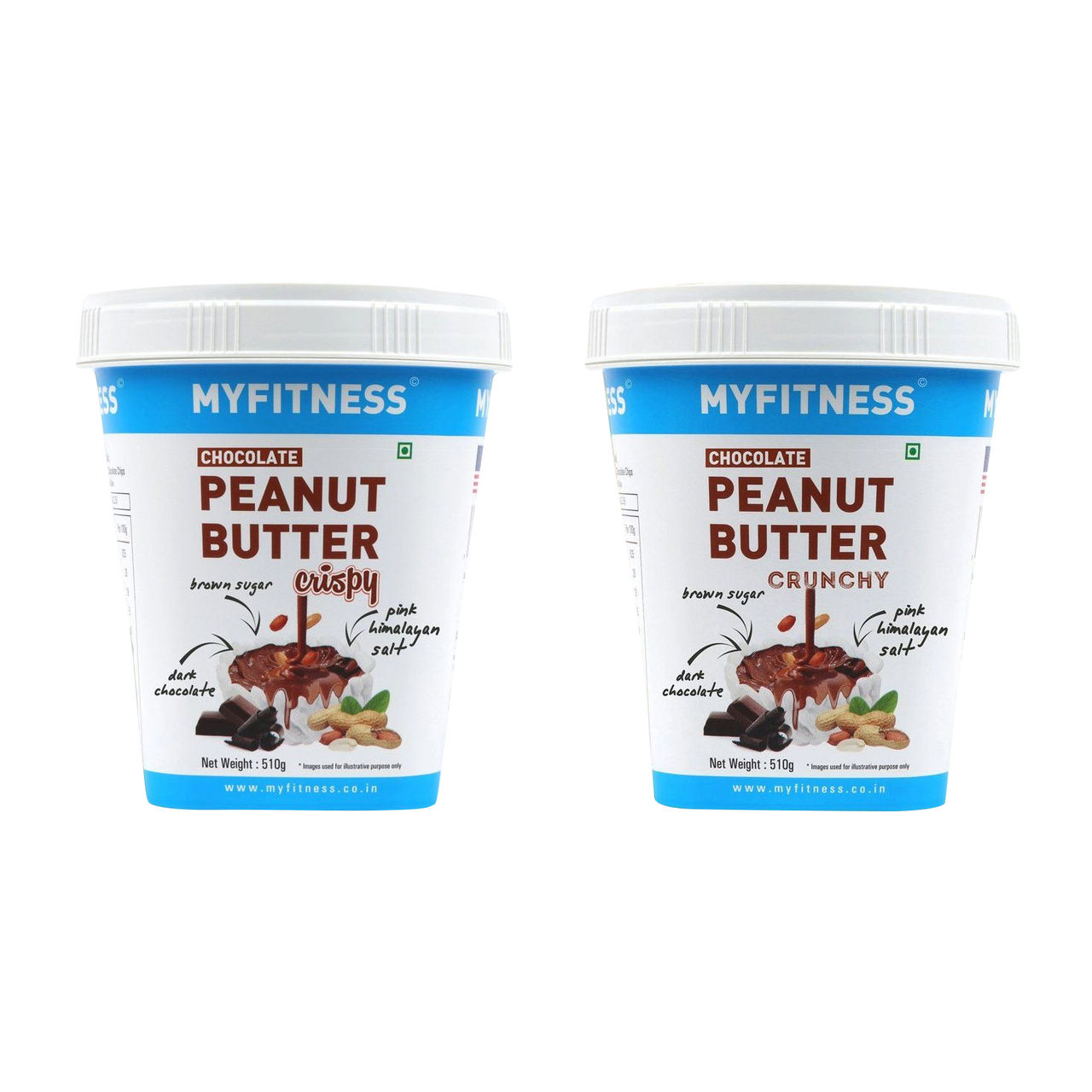 Myfitness Chocolate Peanut Butter Crispy(510gms) & Myfitness Chocolate Peanut Butter Crunchy(510gms) Combo
