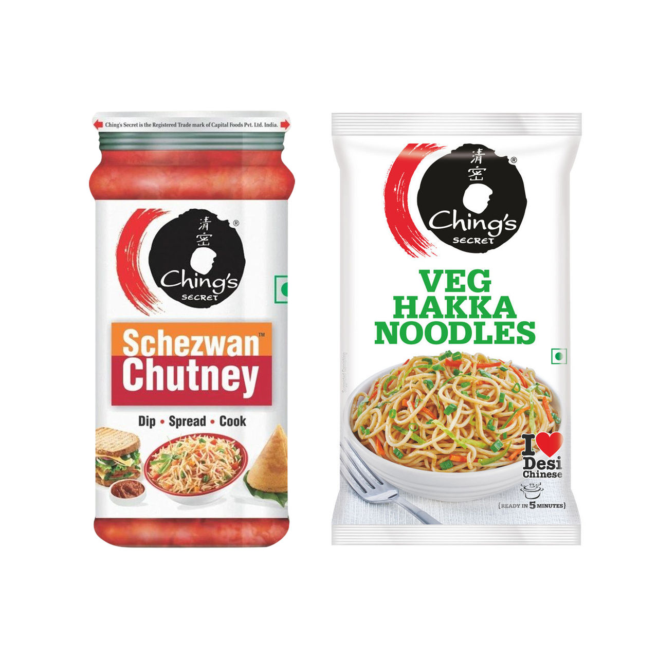 Chings Secret Schezwan Chutney, Spicy & Tangy, Dip, Spread, Cook(250gms) & Chings Secret Schezwan Chutney, Spicy & Tangy, Dip, Spread, Cook(140gms) Combo