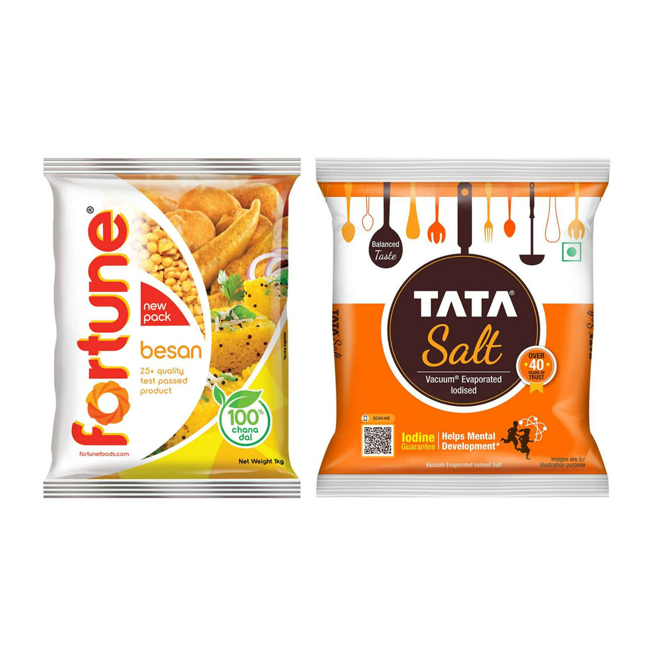Fortune Besan(1kg) & Tata Salt(1kg) Combo