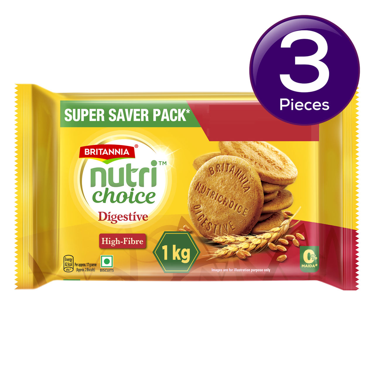 Britannia Nutri Choice Digestive Biscuits Packet 1 kg Combo 