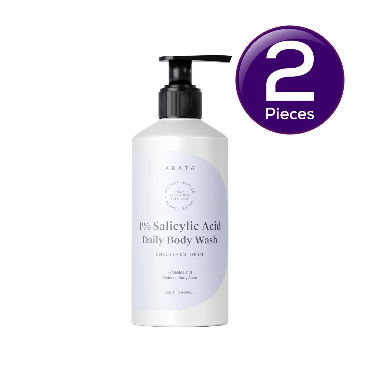 Arata 1% Salicylic Acid Exfoliating Daily Body Wash 300 ml Combo