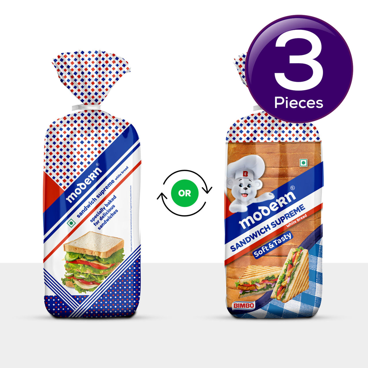 Modern Sandwich Supreme White Bread 400 g Combo