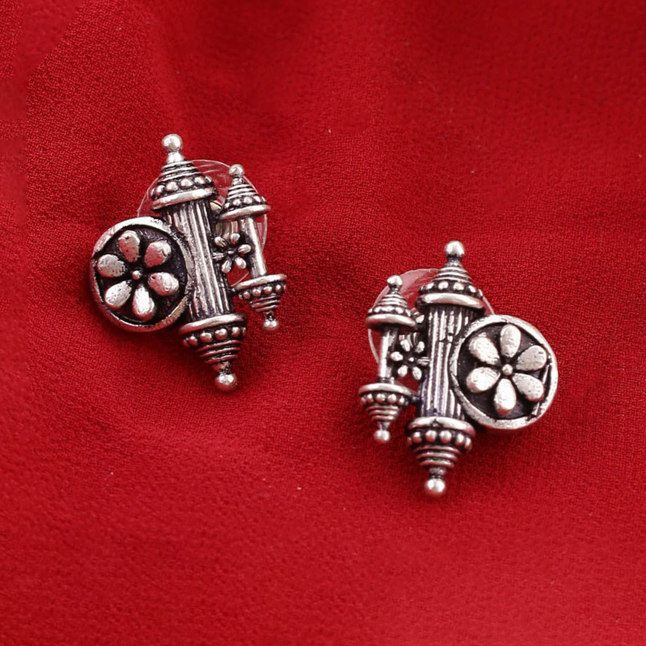 Voylla Nayantara Floral Motif Embossed Earrings