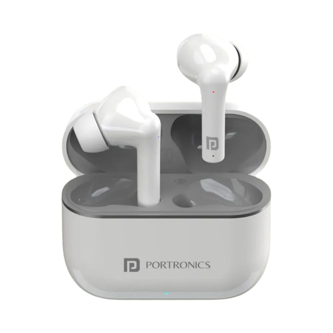 Portronics Harmonics Twins S6 TWS Earbuds - White | With 50Hrs Playtime | Auto ENC | Ipx4 | Fast Charge