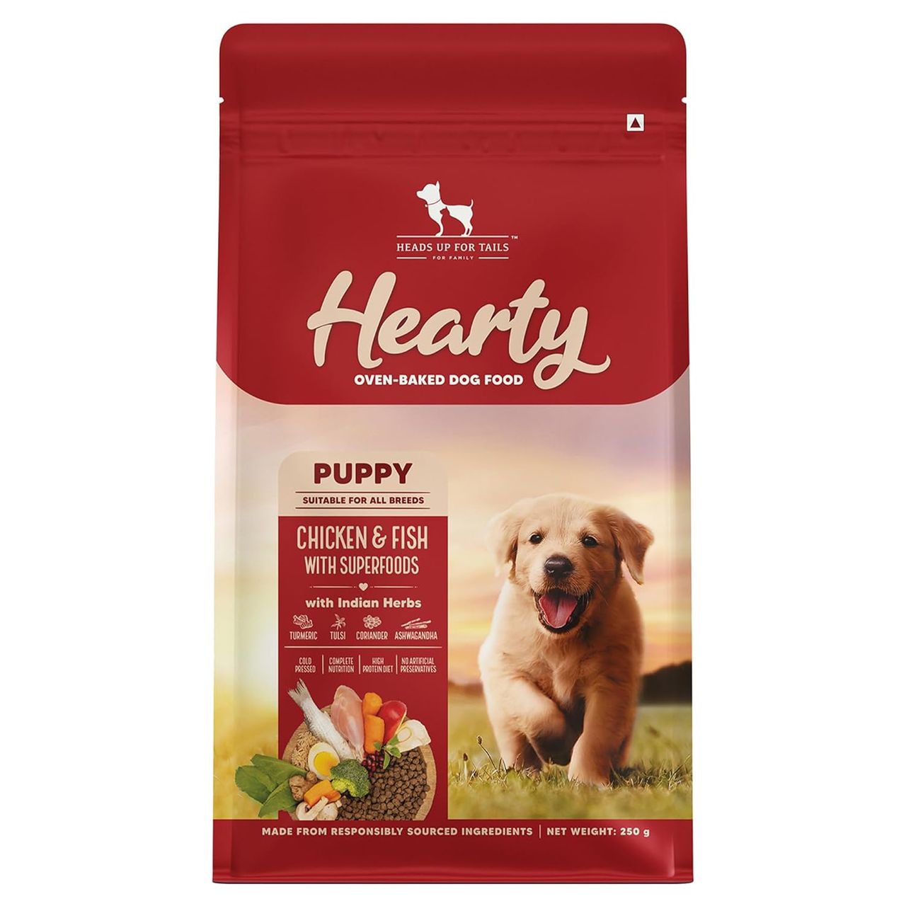Hearty Oven-Baked Dry Food For Puppies With Chicken, Fish & Indian Herbs - All Breed