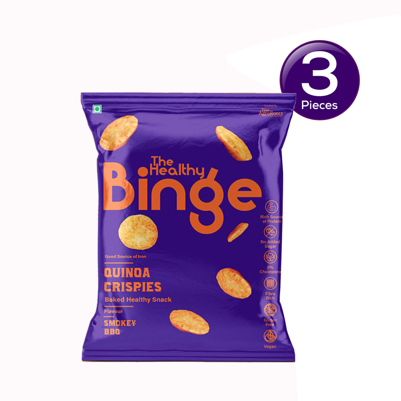 The Healthy Binge Quinoa Baked Chips Smokey Bbq -High Protein And Fibre 40 g Combo
