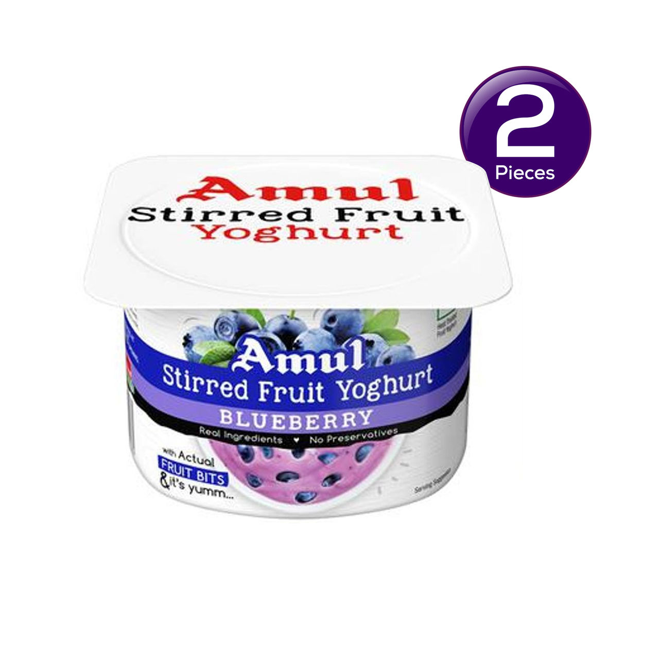 Amul Stirred Fruit Yoghurt- Blueberry 100 g Combo