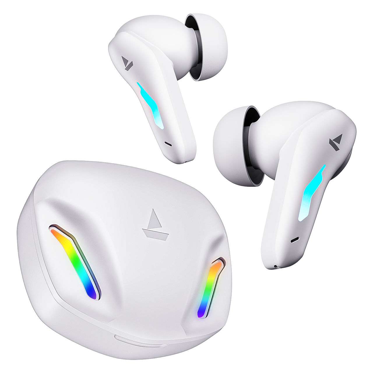 boAt Immortal 100 TWS Earbuds for Gaming w/ 30H Playtime, BEAST Mode & RGB LEDs (White Sabre)