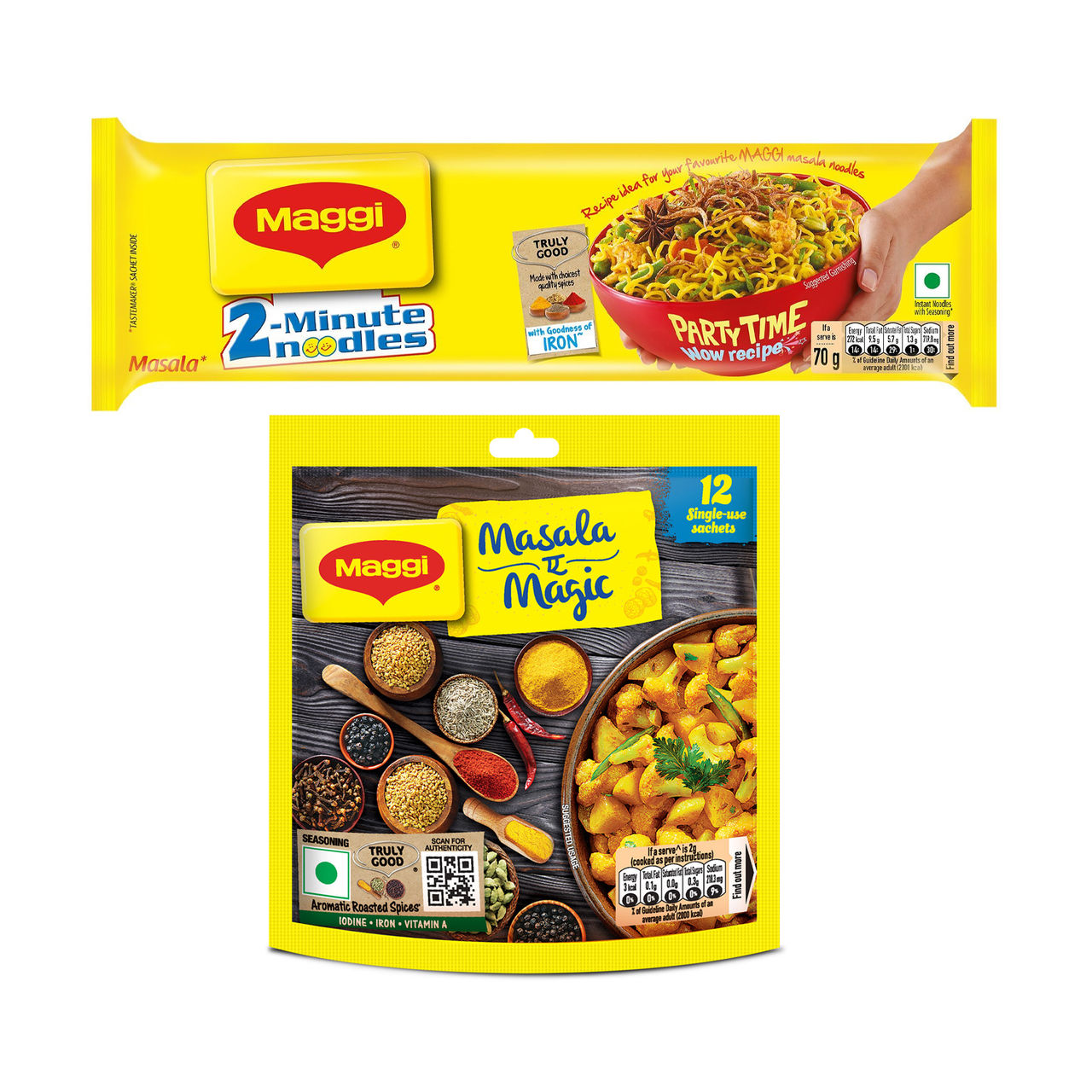 Maggi 2-Min Masala Instant Noodles(560gms) & Maggi Masala Ae Magic(72gms) Combo