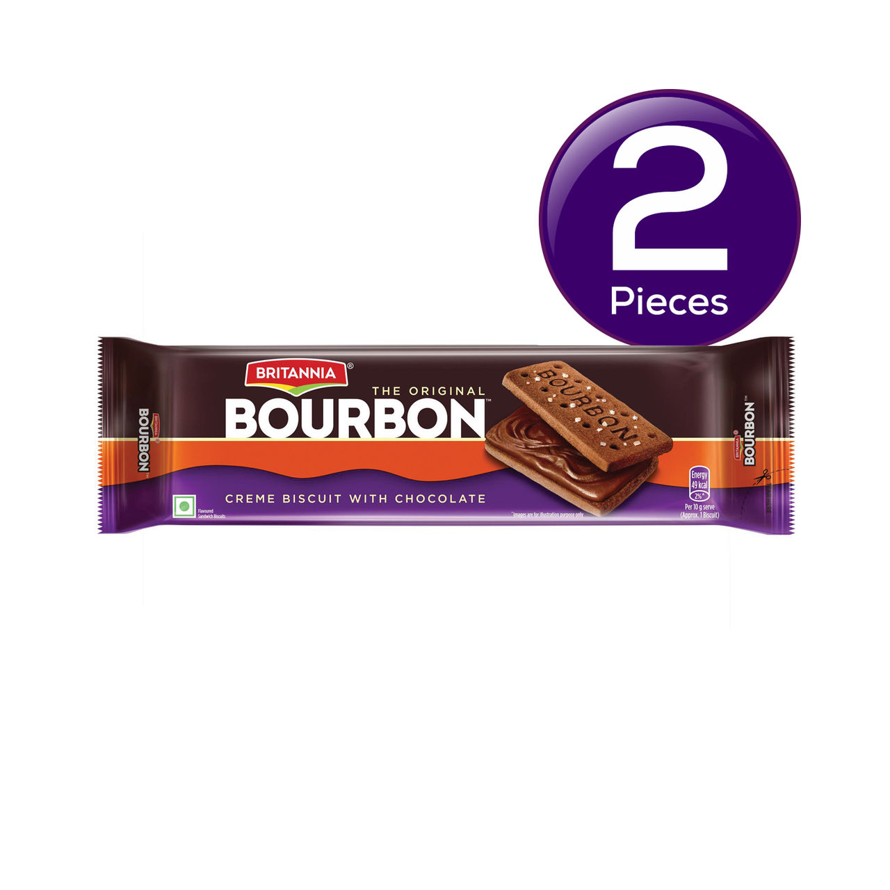 Britannia The Original Bourbon - Creme Biscuit with Chocolatey Indulgence in Every Layer 150 g Combo