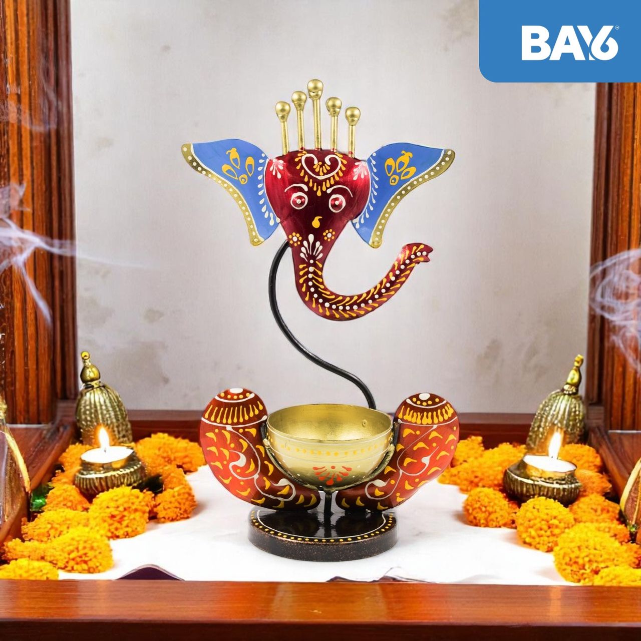 BAY6 Decorative Ganesh Candle Holder