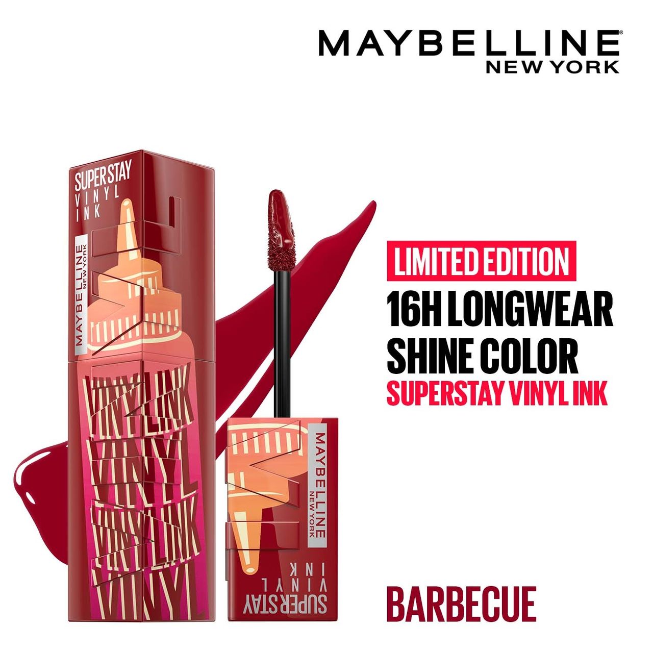 Maybelline New York Superstay Vinyl Ink - Longwear Shine Lip Color | Barbecue