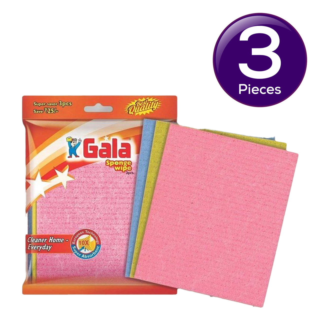 Gala Sponge Wipe 3 pcs Set 3 pc Combo