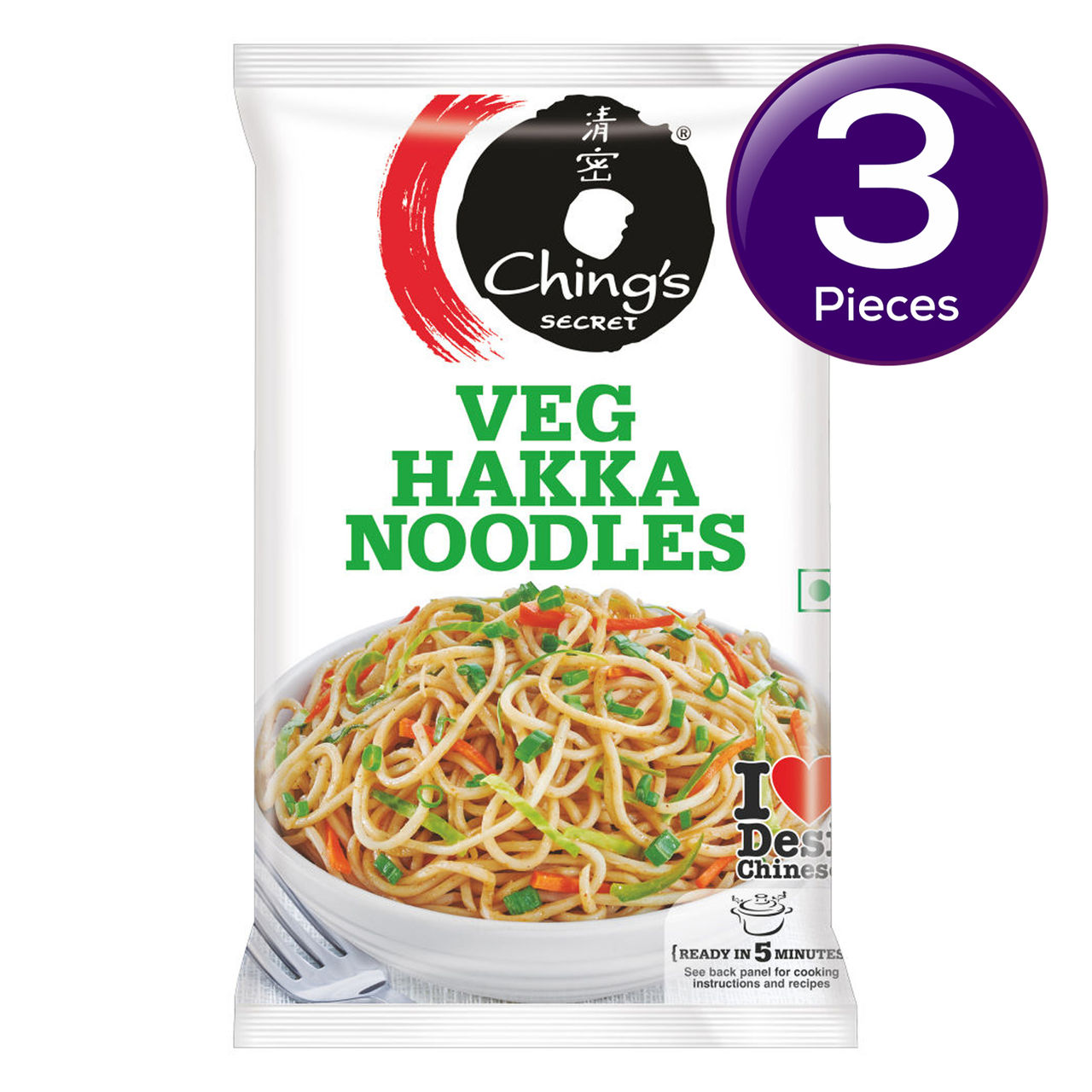 Ching's Secret Veg Hakka Noodles | Cooks In 5-7 mins | Just Soak and Drain 560 g Combo