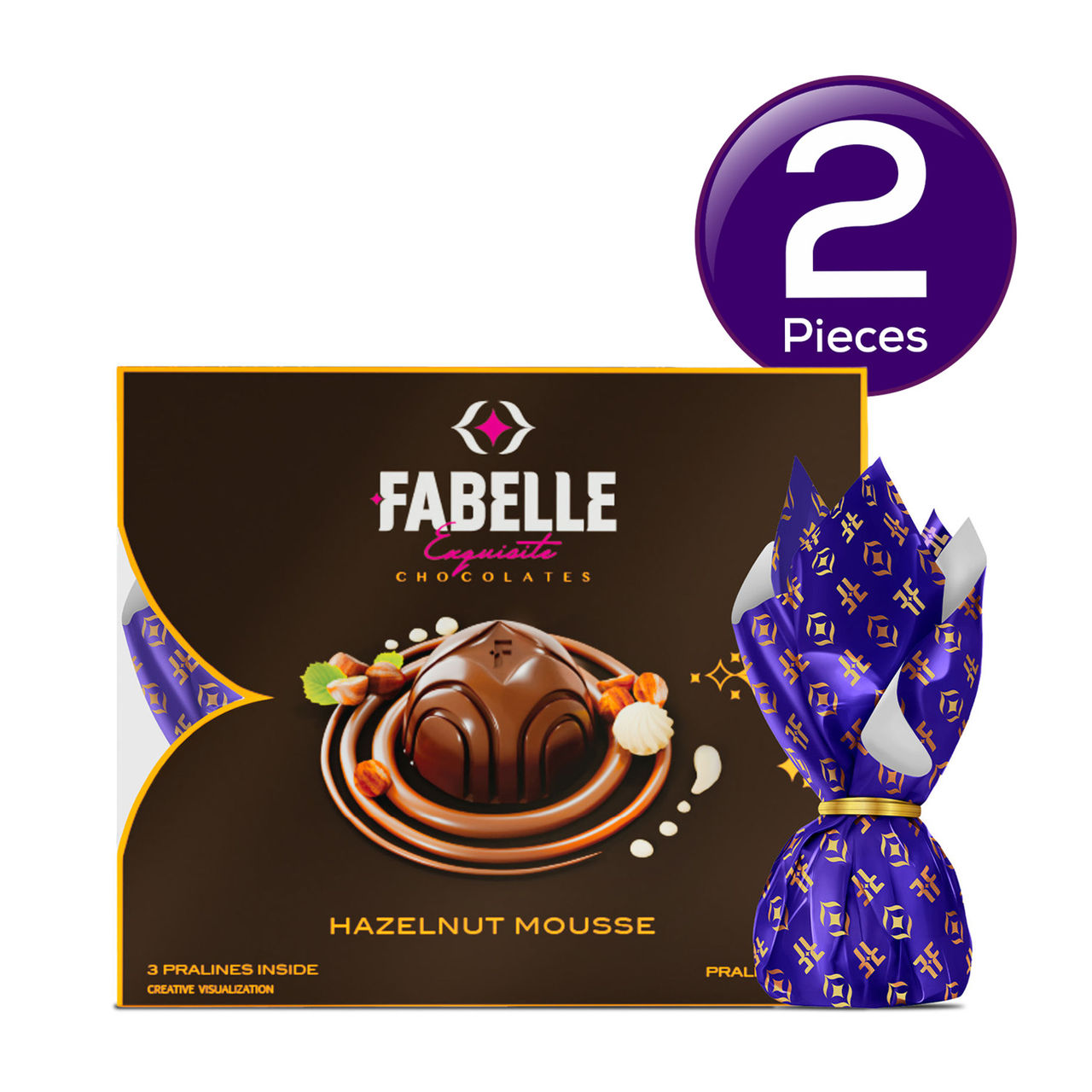 Fabelle Hazelnut Handcrafted Chocolate Truffles Inspired by Classic Desserts, Assorted Luxury Chocolates Gift Pack 34.5 g Combo