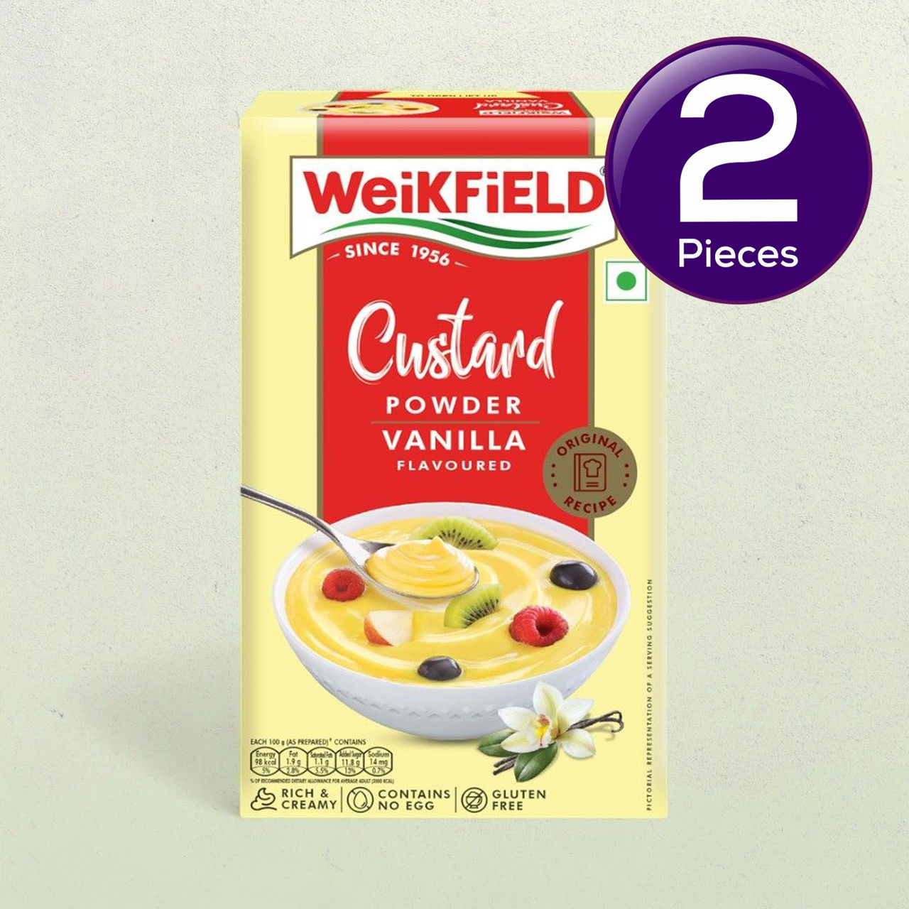 Weikfield Custard Powder Vanilla Flavour Carton 200 g Combo