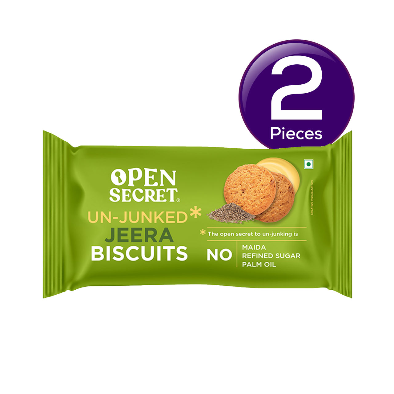 Open Secret Zero Maida Jeera Millet Biscuit | Healthy Snacks with Zero Refined Sugar & No Palm Oil 40 g Combo
