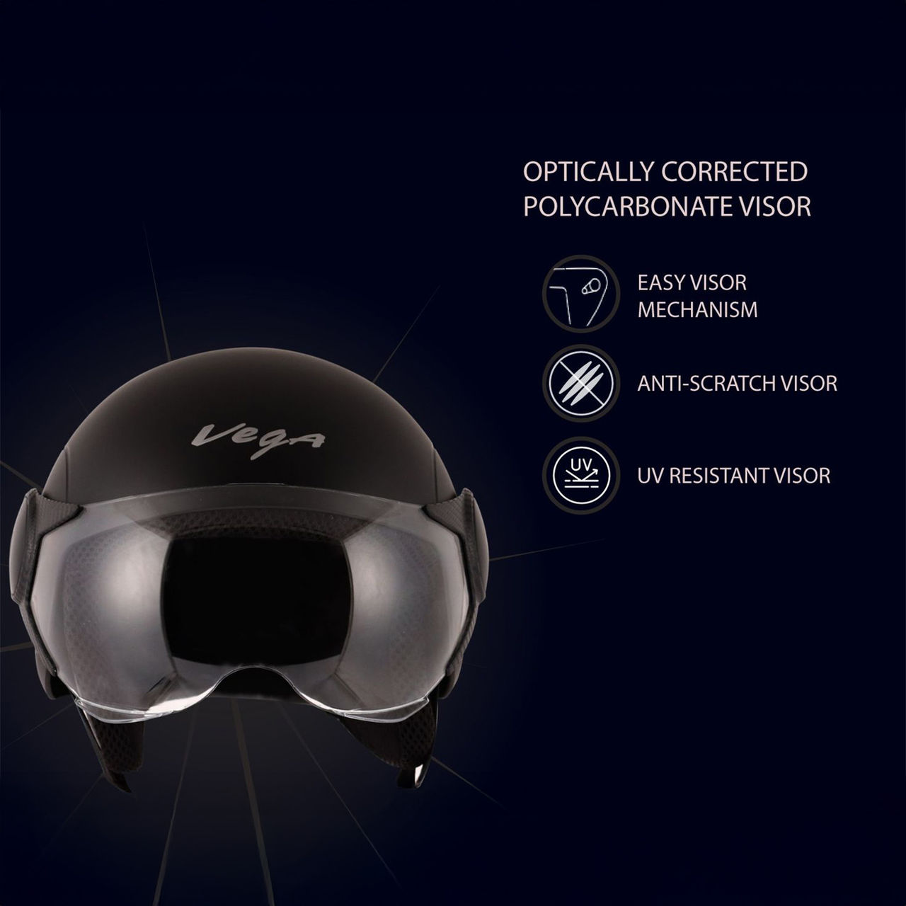Vega Atom Dull Black Helmet-M