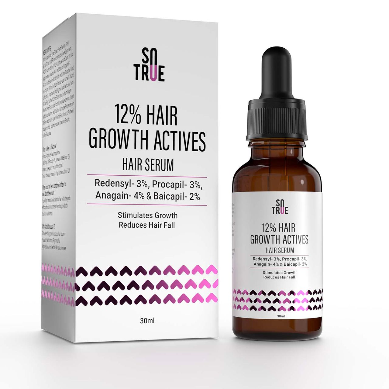 Sotrue 12% Hair Growth Actives Serum for Scalp - Redensyl, Procapil, Anagain & Baicapil