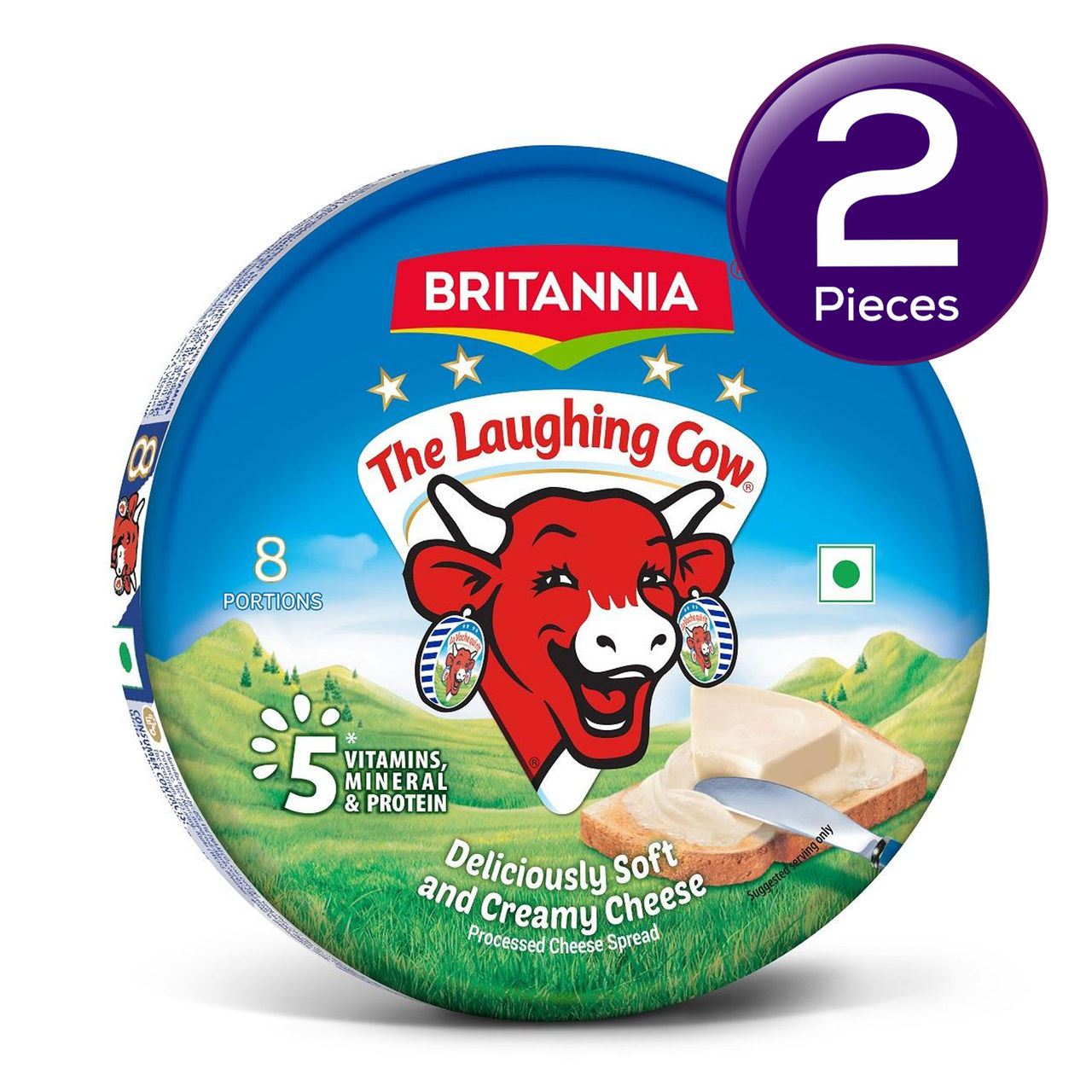 Britannia The Laughing Cow Cheese 8 Portions Round 120 g Combo