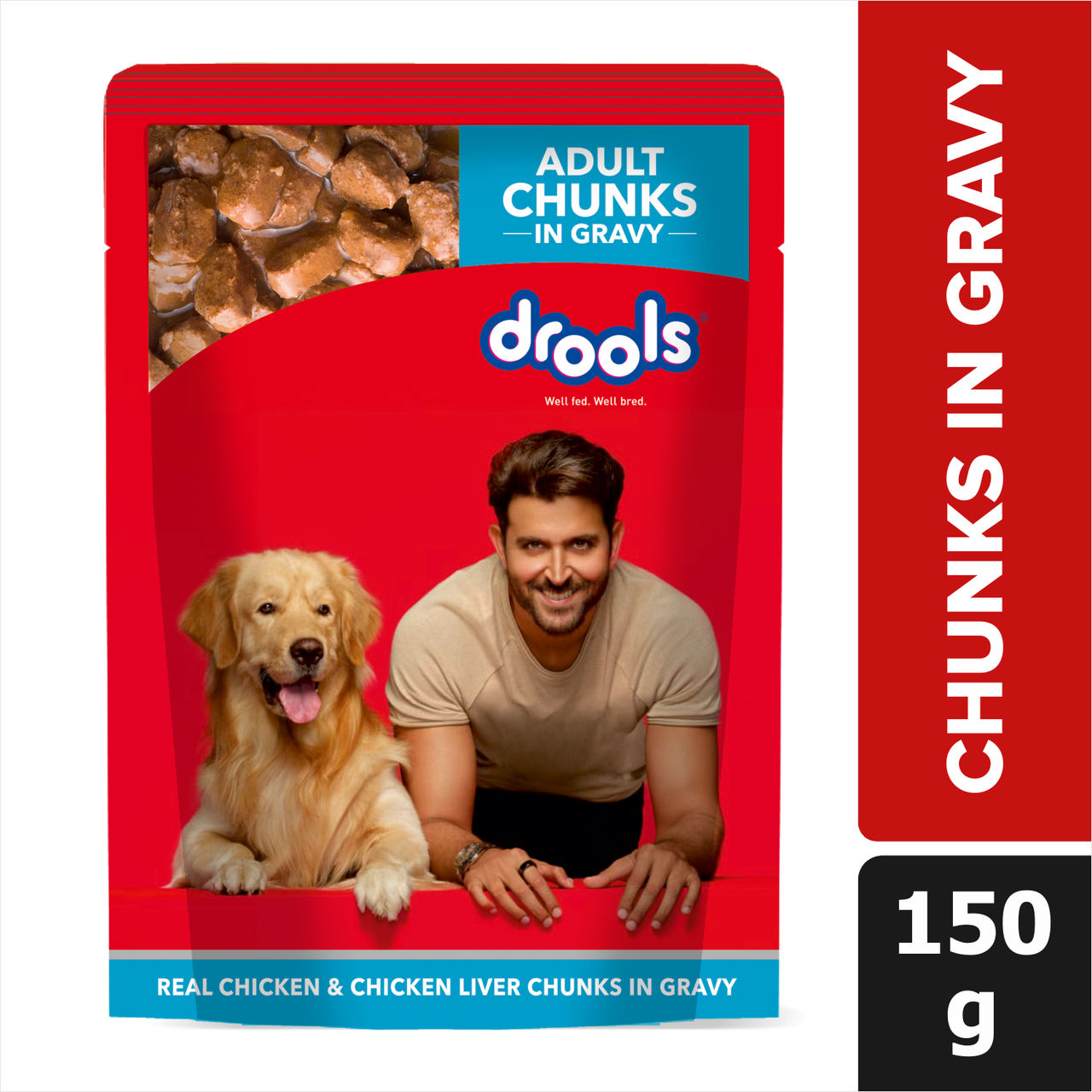 Drools Adult Wet Dog Food - Real Chicken & Liver Chunks in Gravy