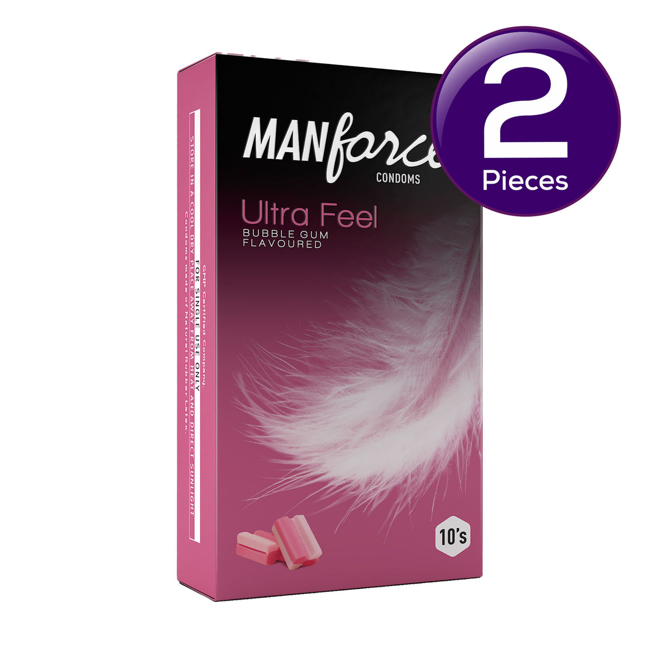 Manforce Ultra Feel Super Thin Bubble Gum Flavoured Condom With Thickness Of 0.05mm 10 pc Combo