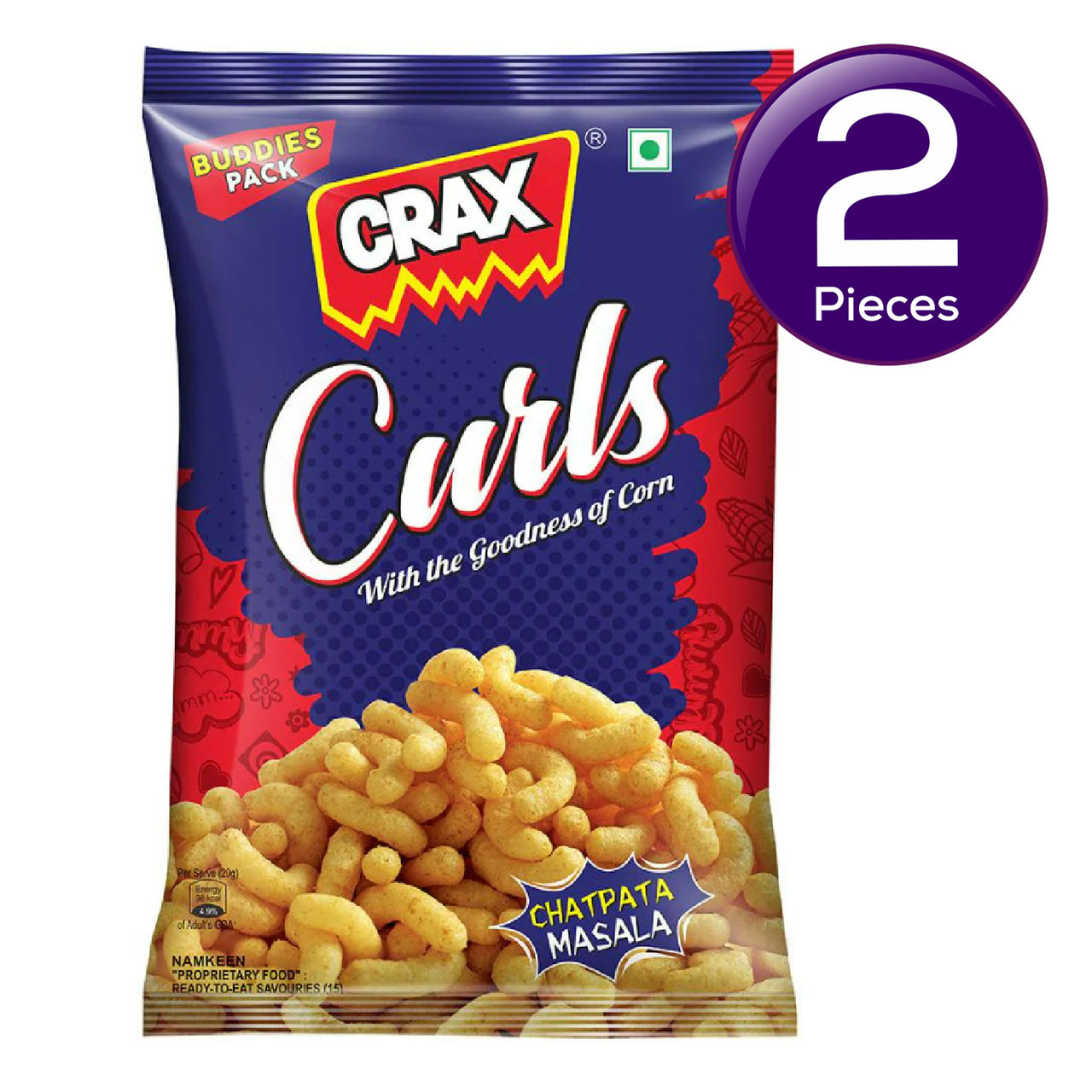 Crax Curls Chatpata Masala Puffs 82 g Combo