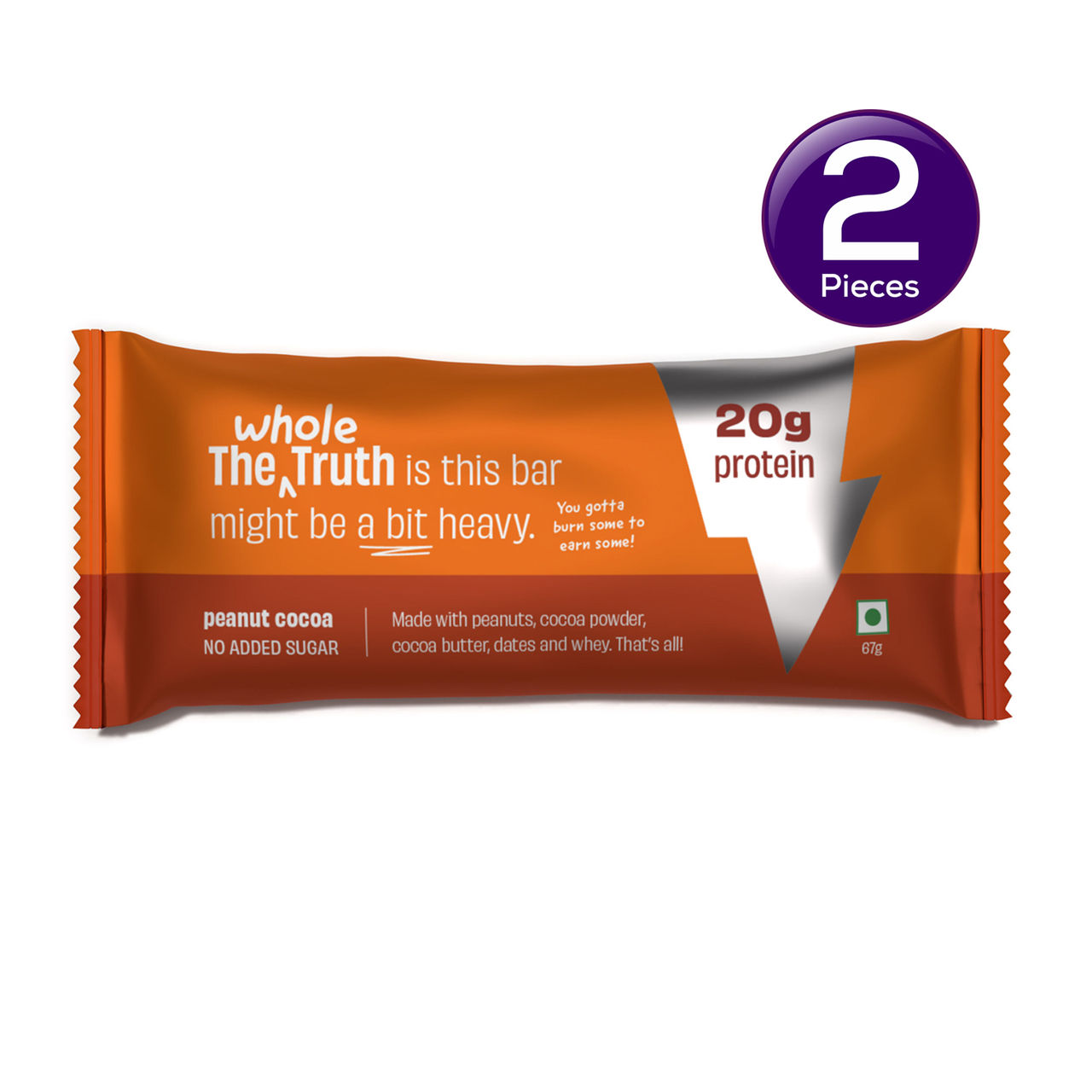The Whole Truth 20g Protein Peanut Cocoa Protein Bar 67 g Combo