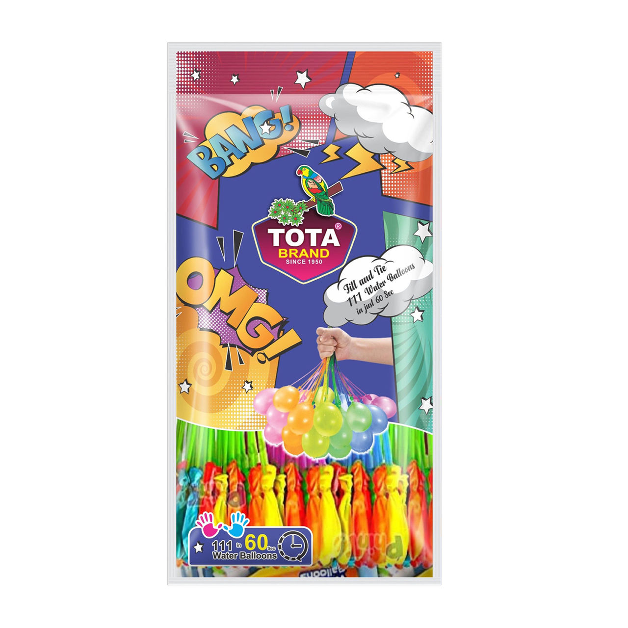 Tota Self Sealing Holi Magic Water Balloon Bunch | 1 pack (111 pcs)