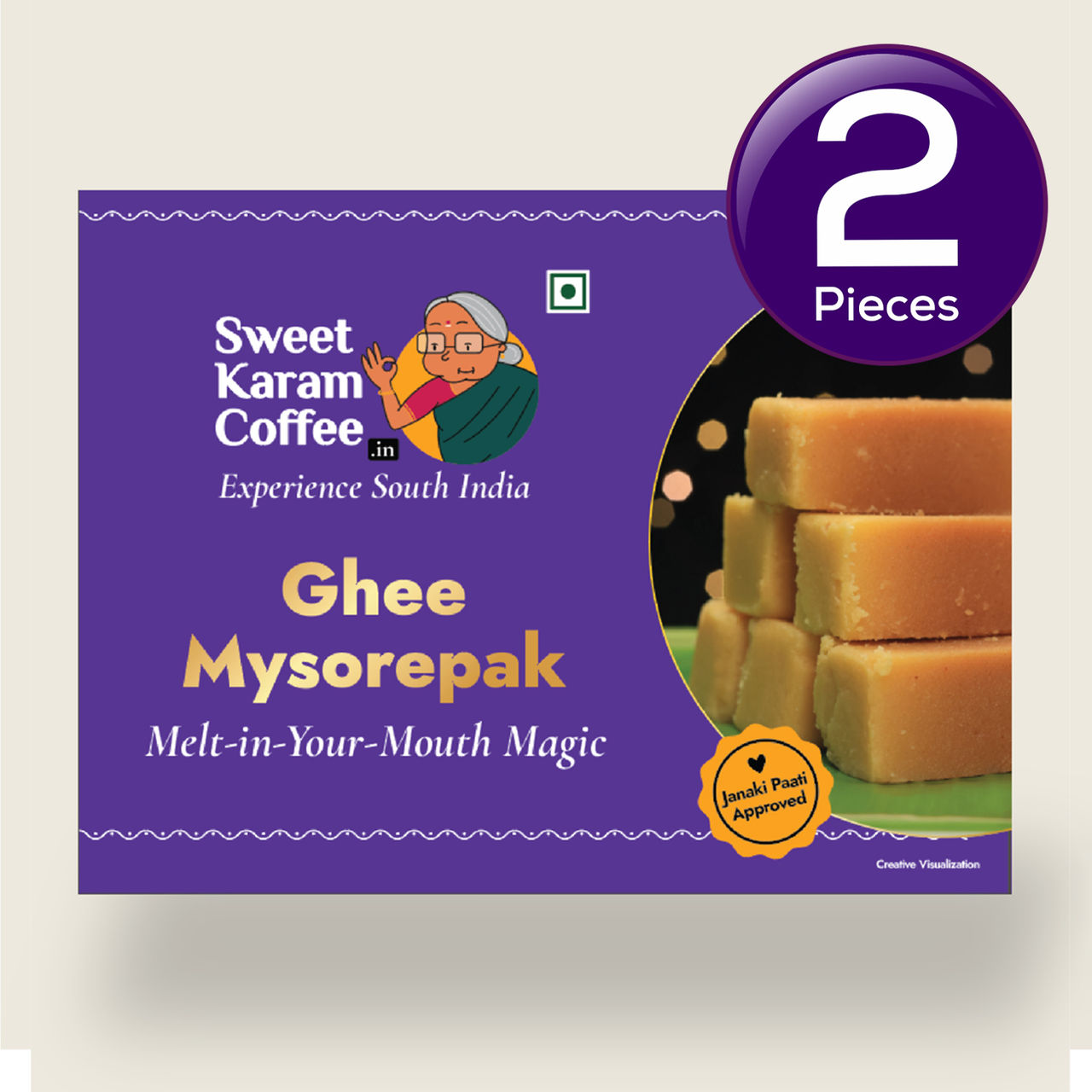 Sweet Karam Coffee Premium Ghee Mysore Pak - 100% Authentic 100 g Combo