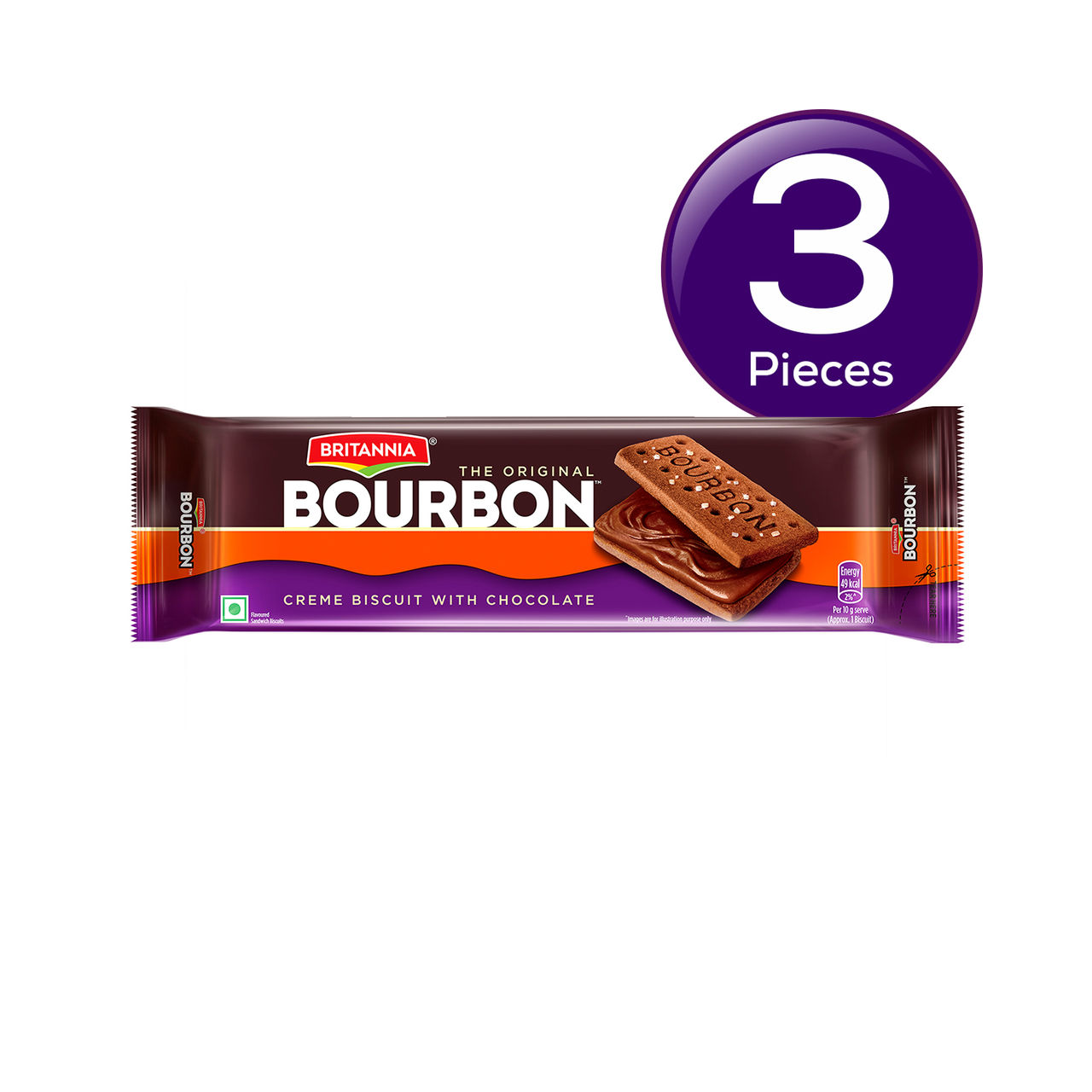 Britannia The Original Bourbon | Creme Biscuit With Chocolate 99 g Combo