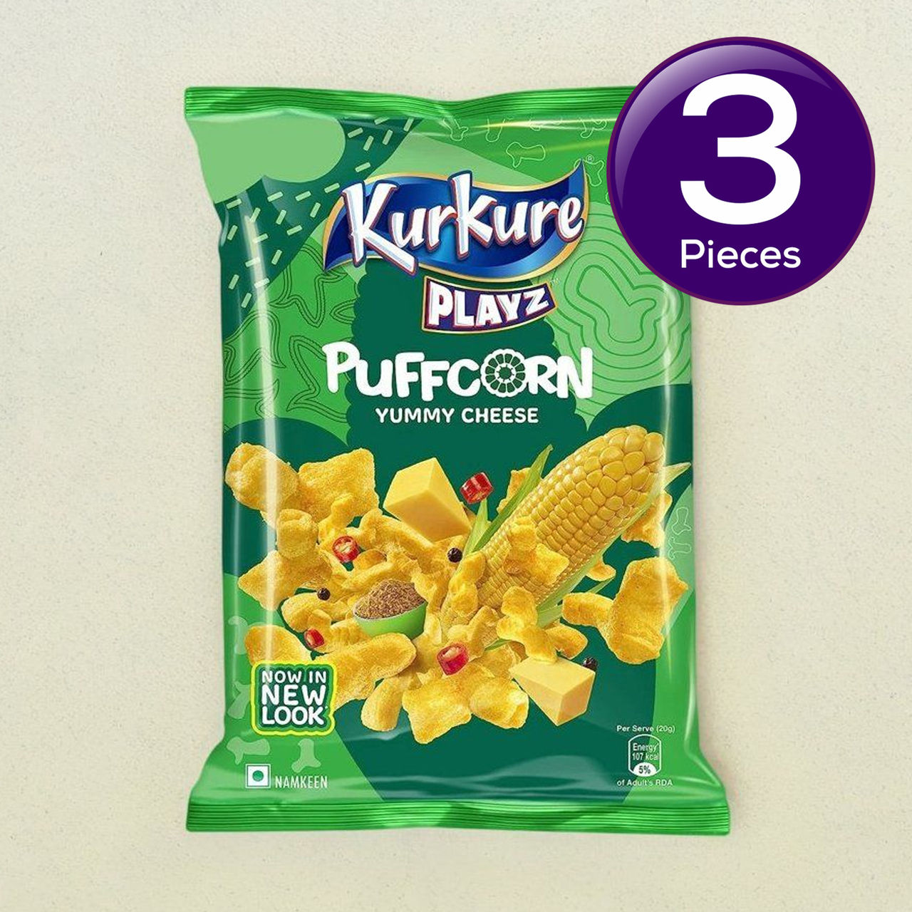 Kurkure Playz Puffcorn Yummy Cheese 80 g Combo