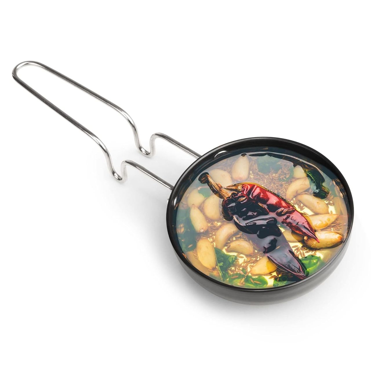 Agaro Elite Hard Anodised Tadka Pan, Riveted handle, 4 mm thick plate, Gas Oven Compatible