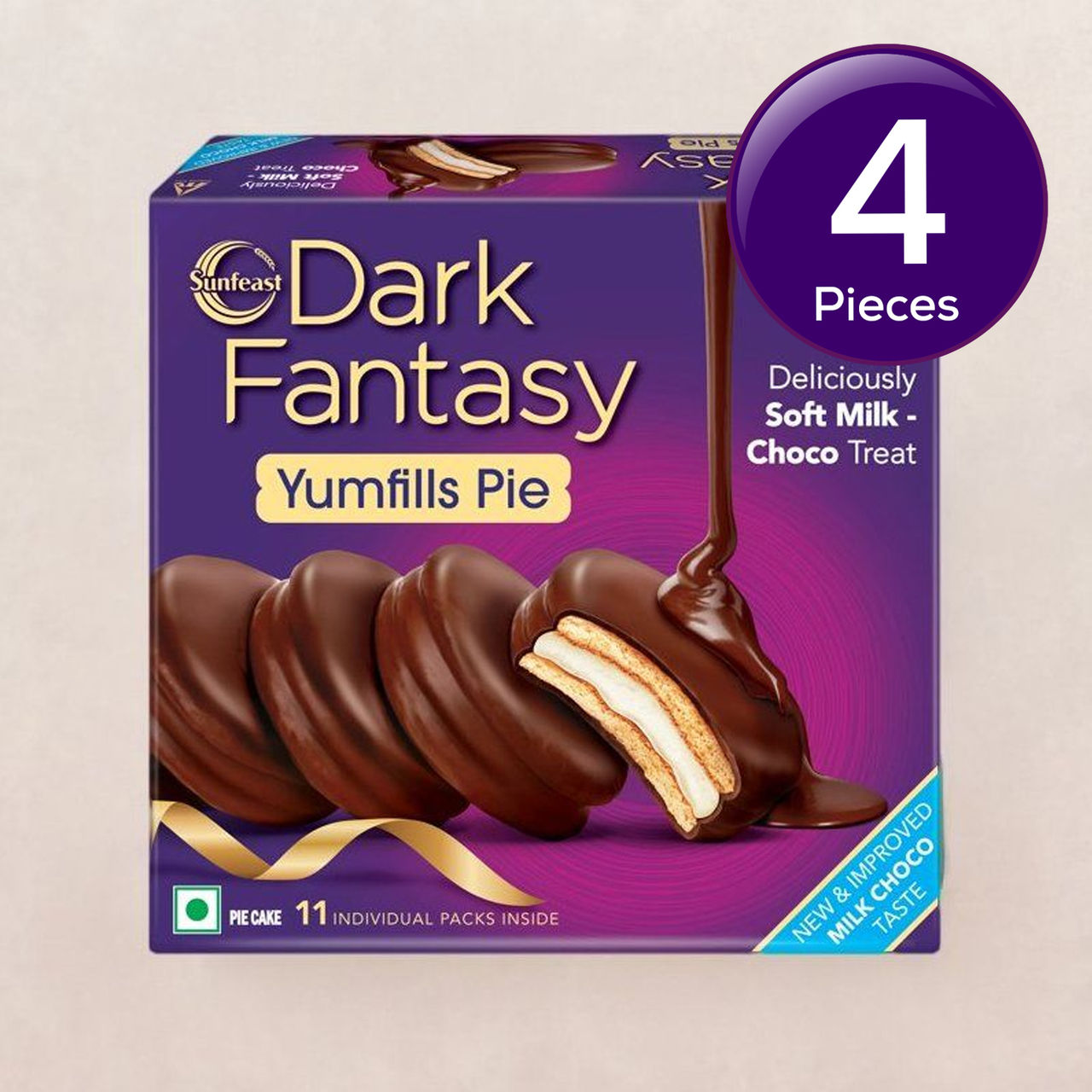Sunfeast Dark Fantasy Yumfills Rich Chocolate Pie Cake 242 g Combo