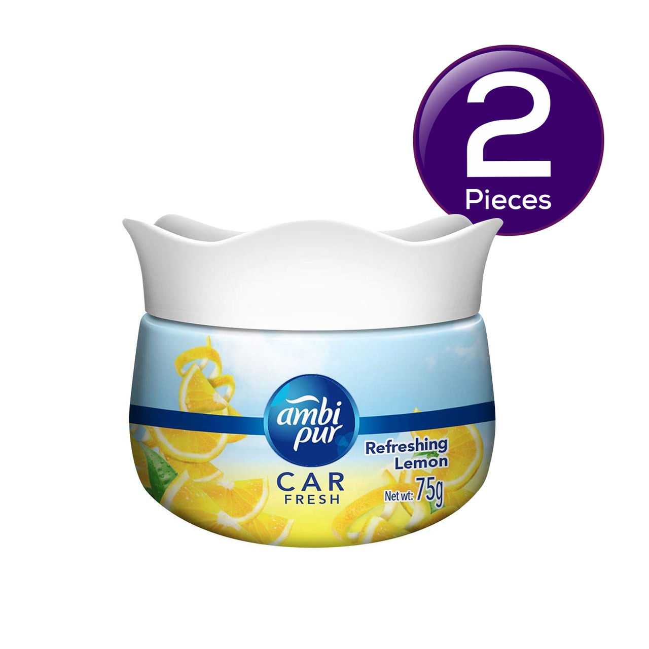Ambi Pur Car Freshener Gel - Refreshing Lemon 75 g Combo