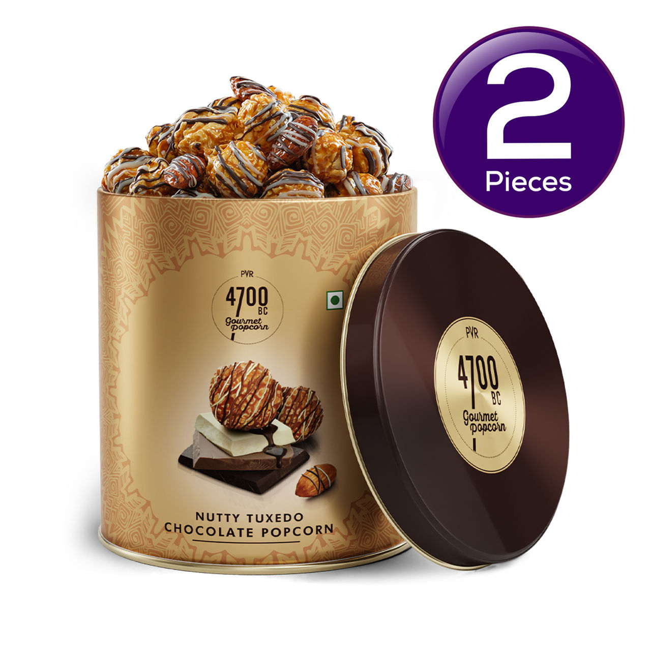 4700BC Nutty Tuxedo Chocolate Popcorn Tin 150 g Combo