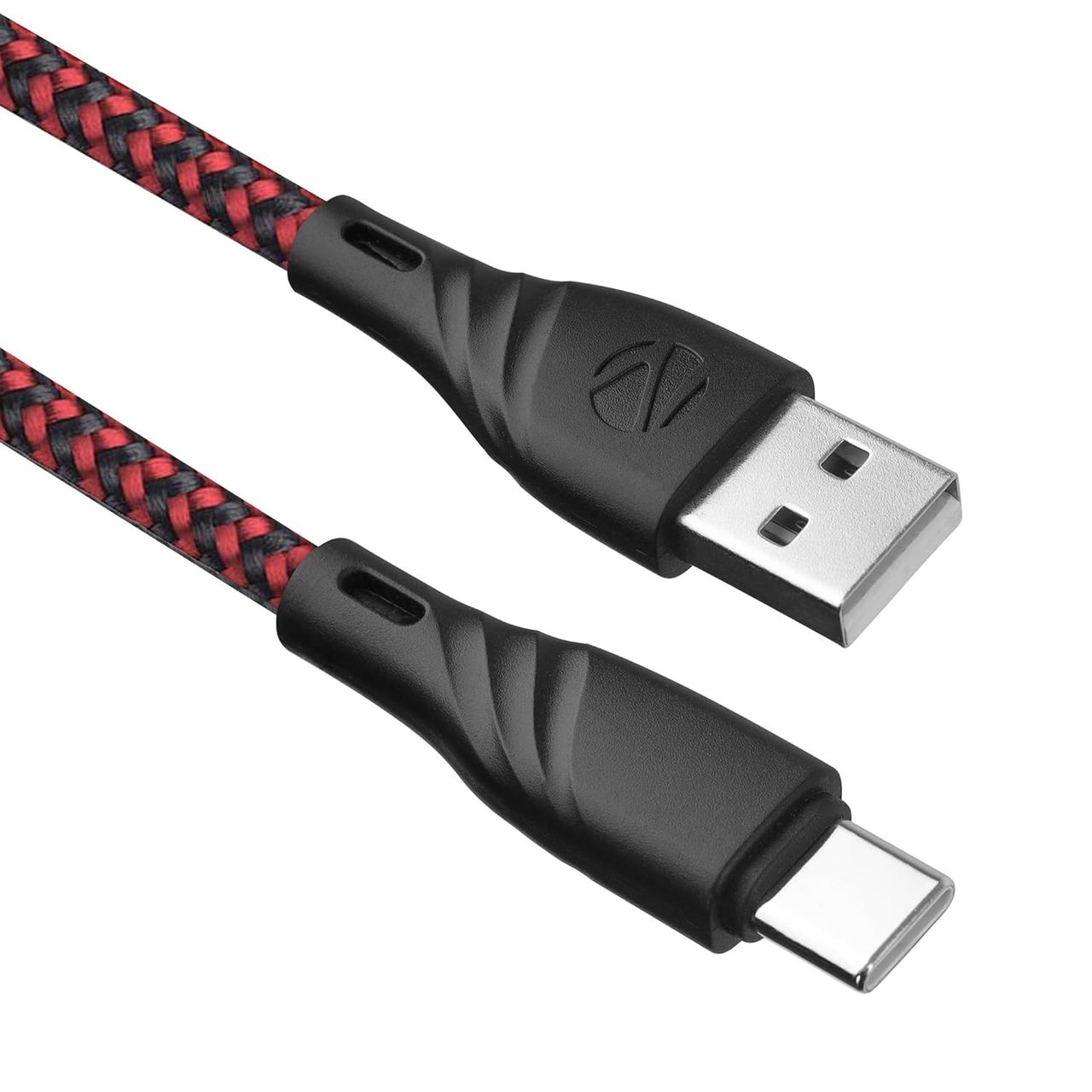 Zebronics UT300 Usb To Type C Charging Cable, 27W Max, 3A, Rapid Charge, 1.5M Cable (Red + Black)