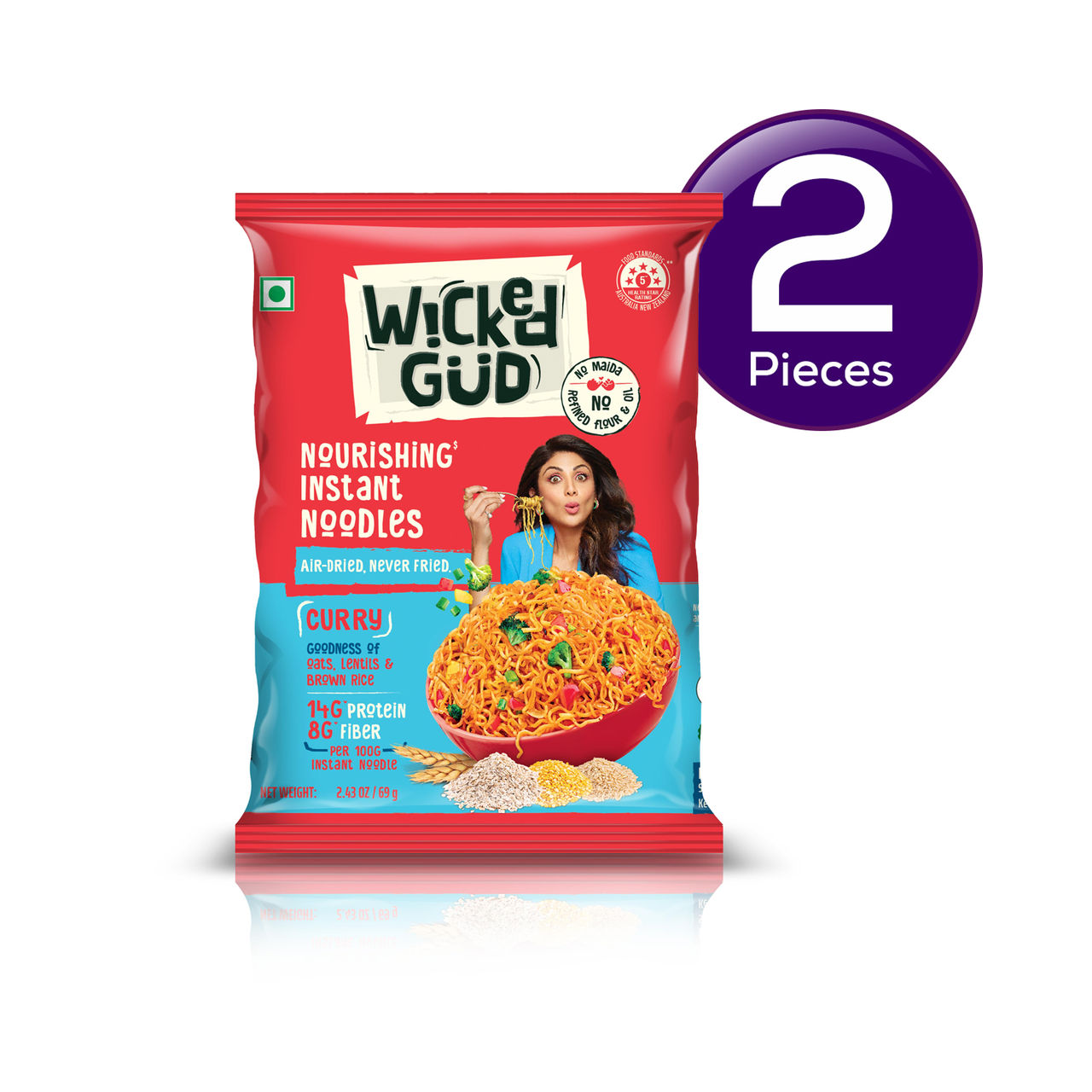 Wickedgud Instant Noodles - Curry 69 g Combo