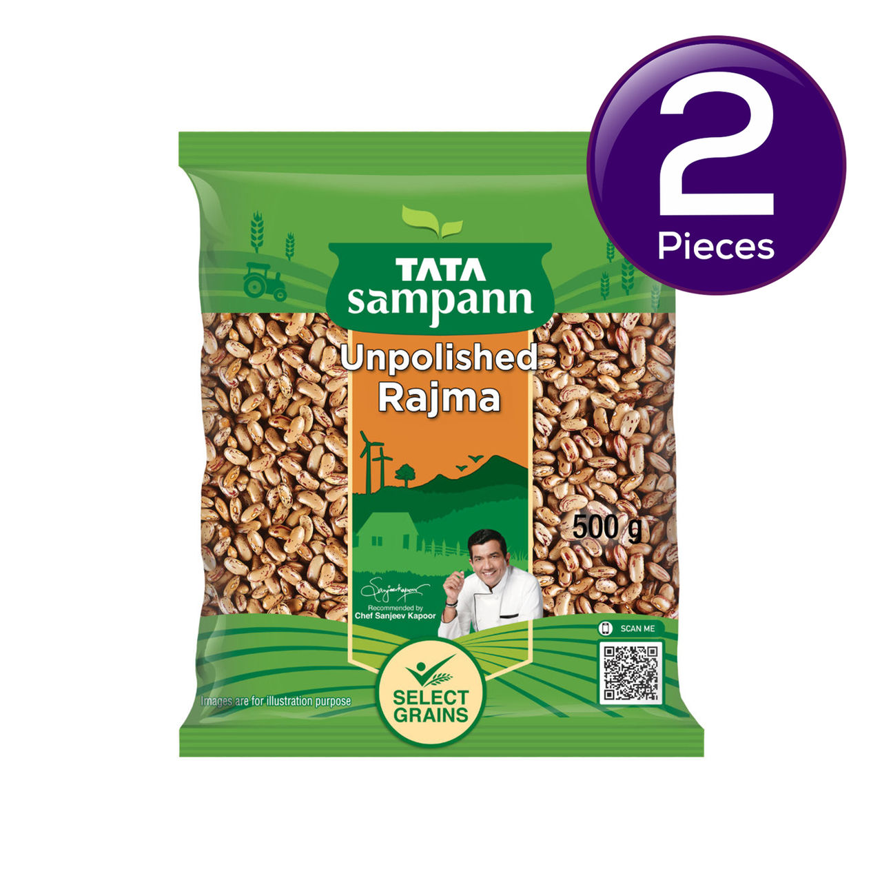 Tata Sampann Unpolished Rajma | Chitra 500 g Combo