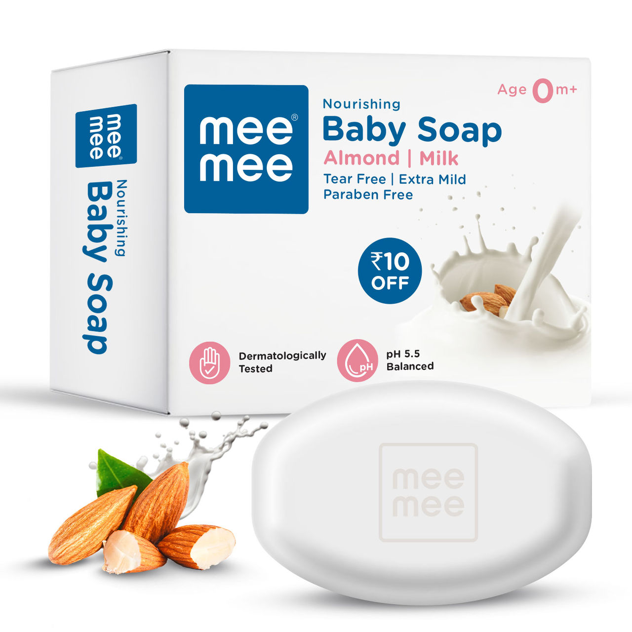 Mee Mee Nourishing Baby Soap Almond Oil Milk For Kids | White | 0+ months