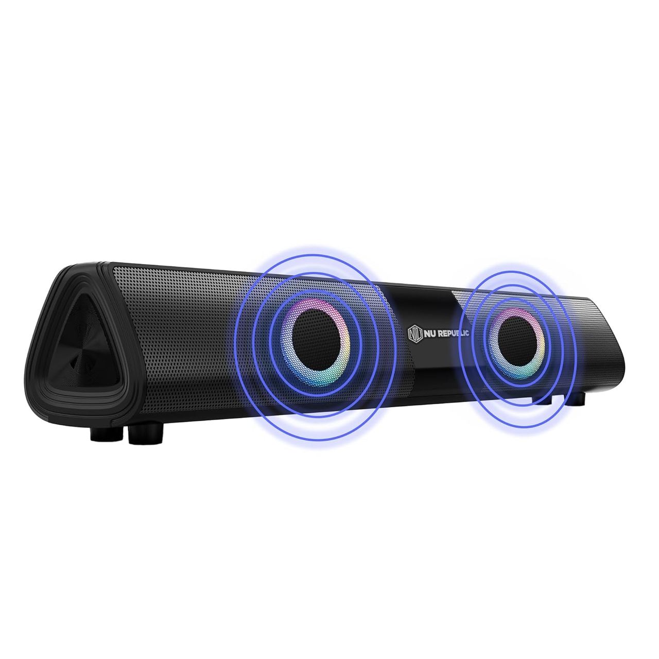 Nu Republic Party Box 20 With 16Hrs Playtime, RGB Led Lights Bluetooth Wireless Soundbar (Black)