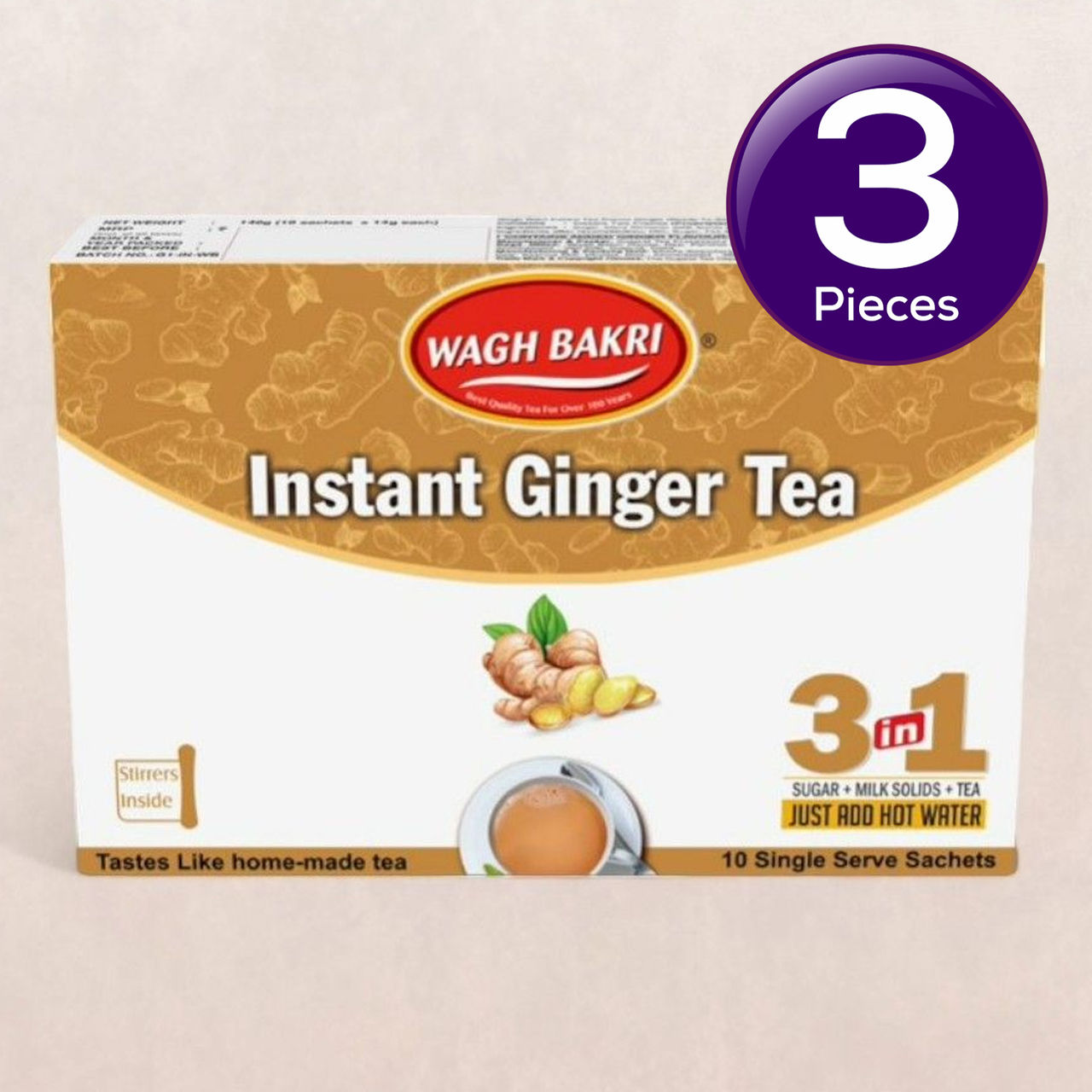 Wagh Bakri Instant Tea Premix Ginger 140 g Combo