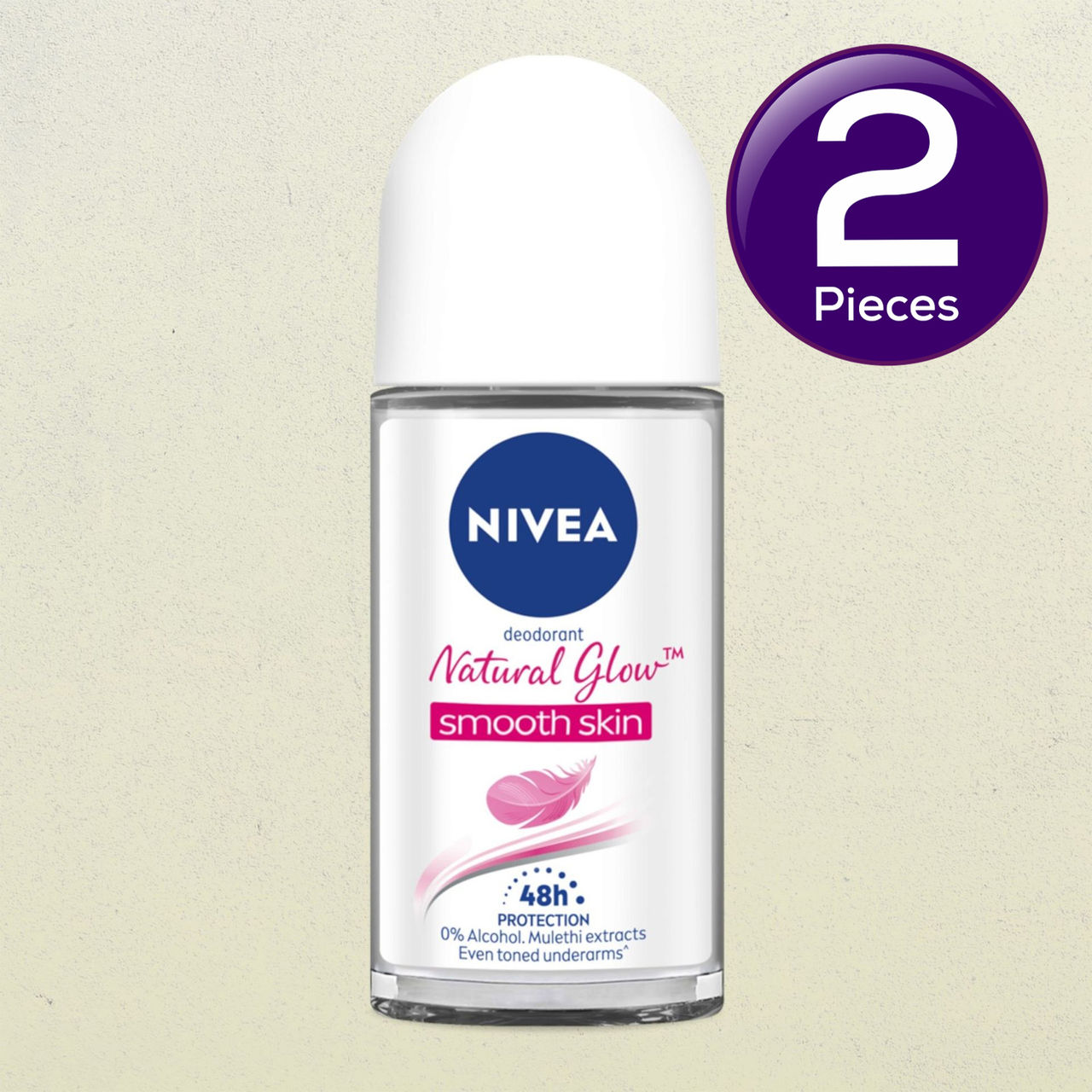 Nivea Natural Glow Even-toned & Smooth Skin 72h Protection Roll On 50 ml Combo