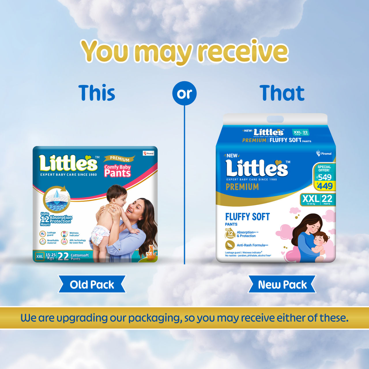 Littles Expert Baby Care Comfy Baby Diapers | Pant Style | 2XL | 22 pcs