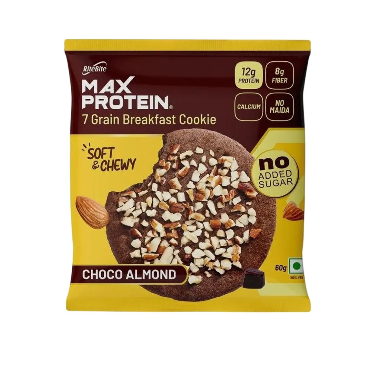 Max Protein Cookie Choco Almond Sugar Free Biscuits | Cholesterol-free and Preservative-free