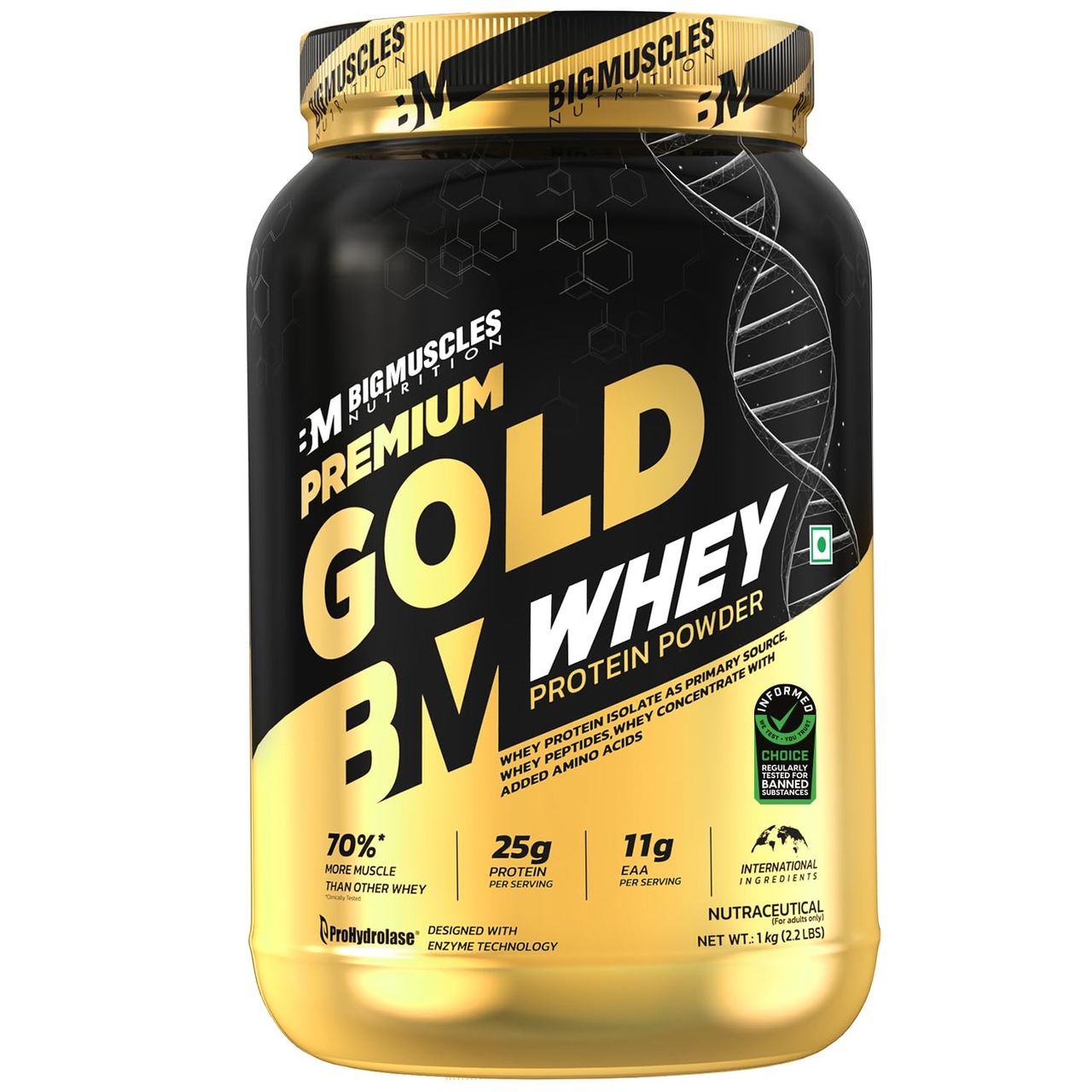 Bigmuscles Nutrition Premium Gold Whey 1Kg Belgian Chocolate