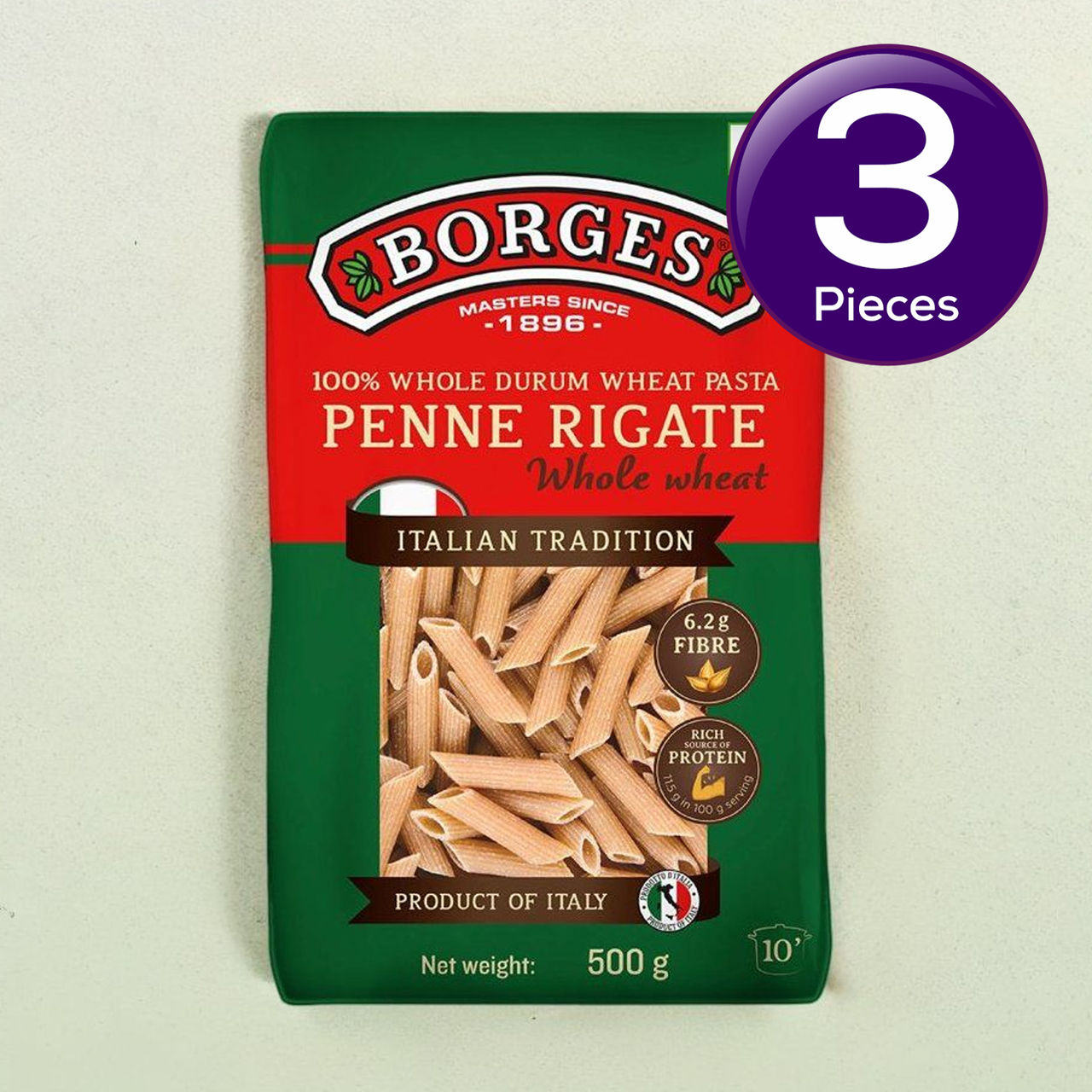 Borges Penne Whole Wheat Pasta 500 g Combo