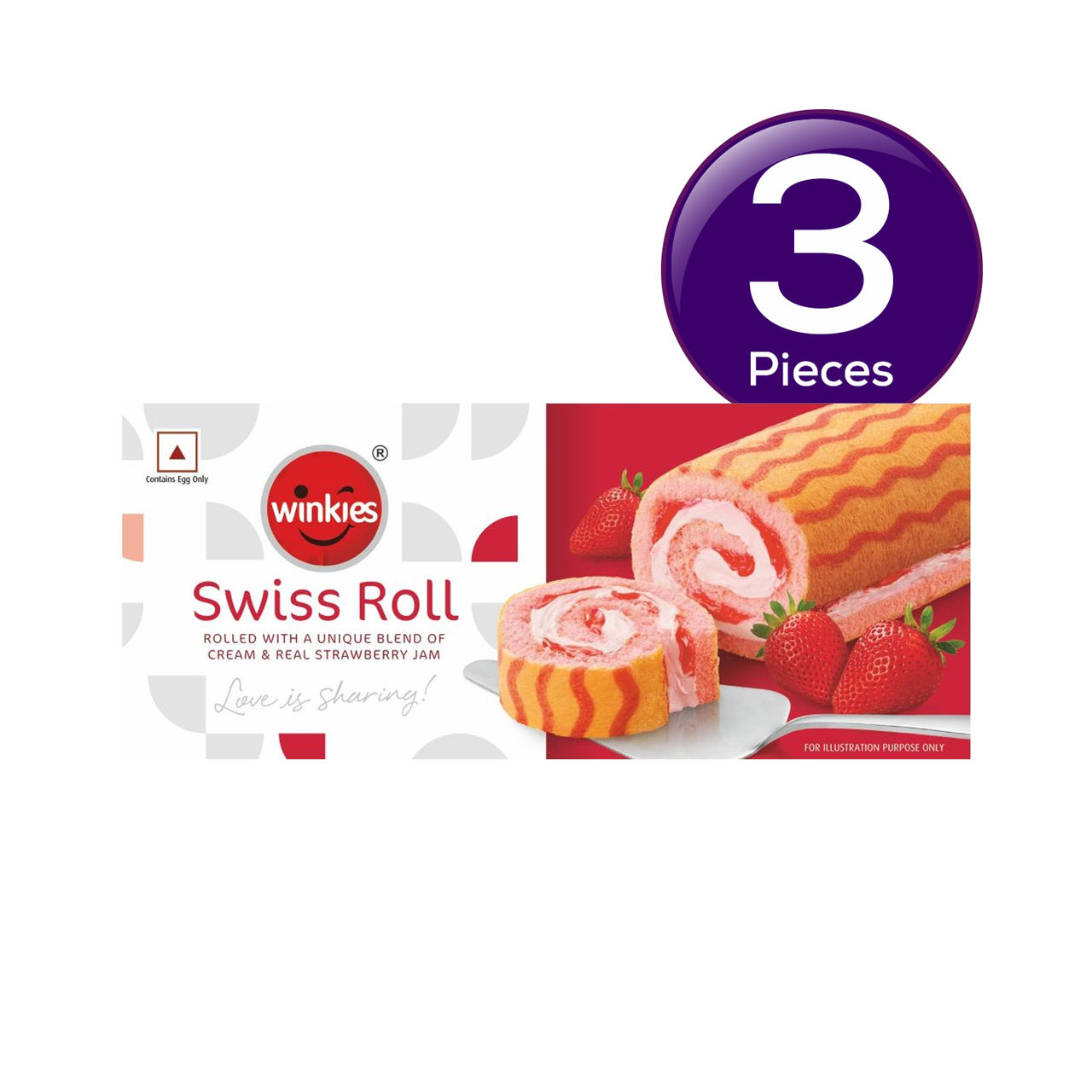 Winkies Swiss Roll - Cream & Real Strawberry Jam 165 g Combo