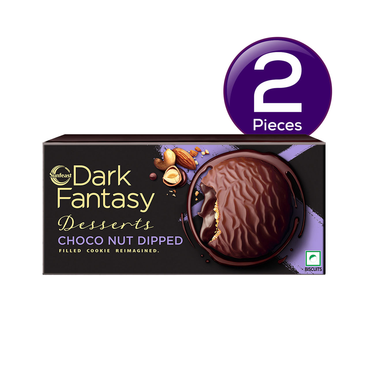 Sunfeats Dark Fantasy Desserts Choconut Dipped Filled Cookie Reimaged 100 g Combo